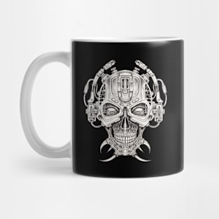 Skull headphones cyberpunk futuristic. Mug